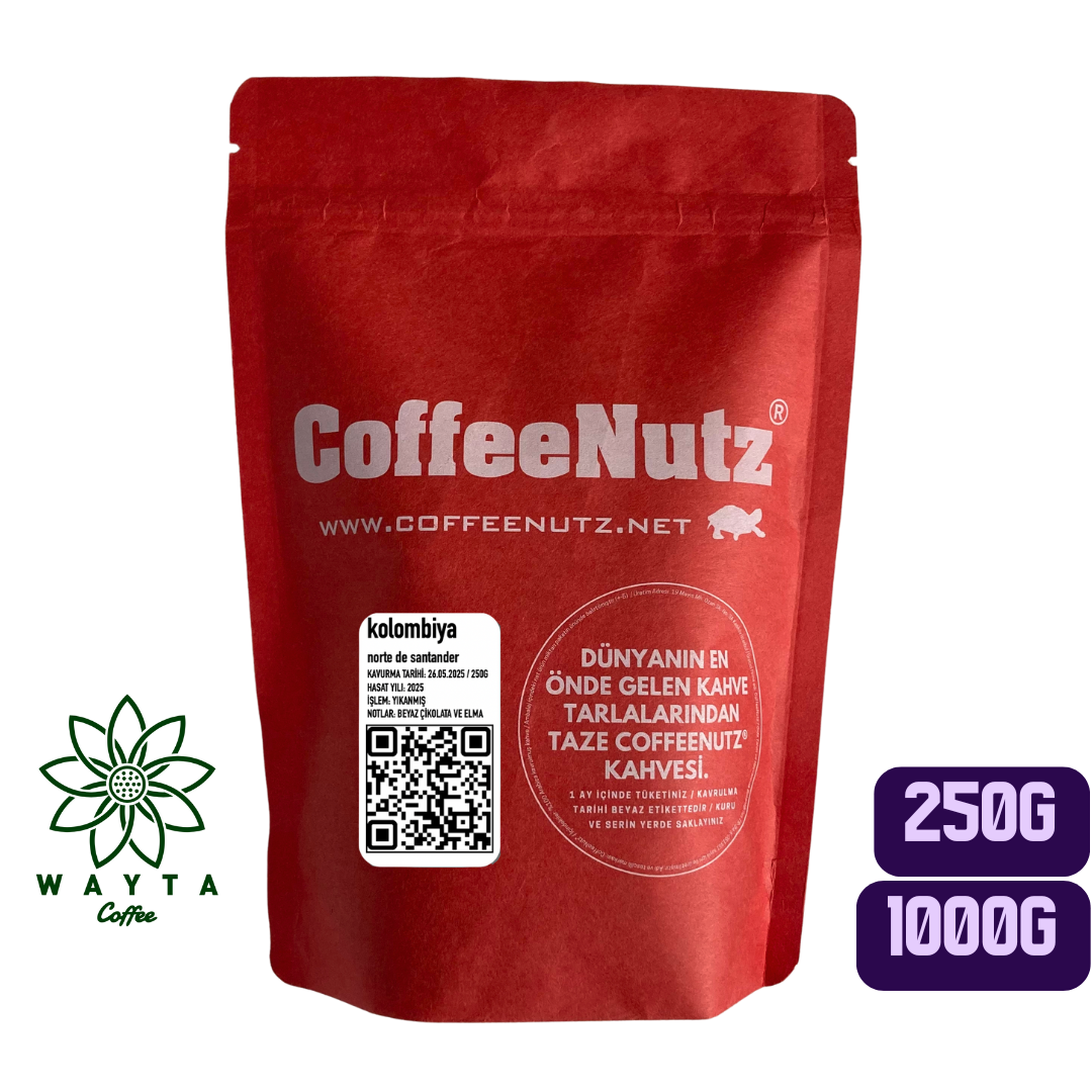 CoffeeNutz® Taze Kavrulmuş 250G Kolombiya Norte de Santander Kahvesi