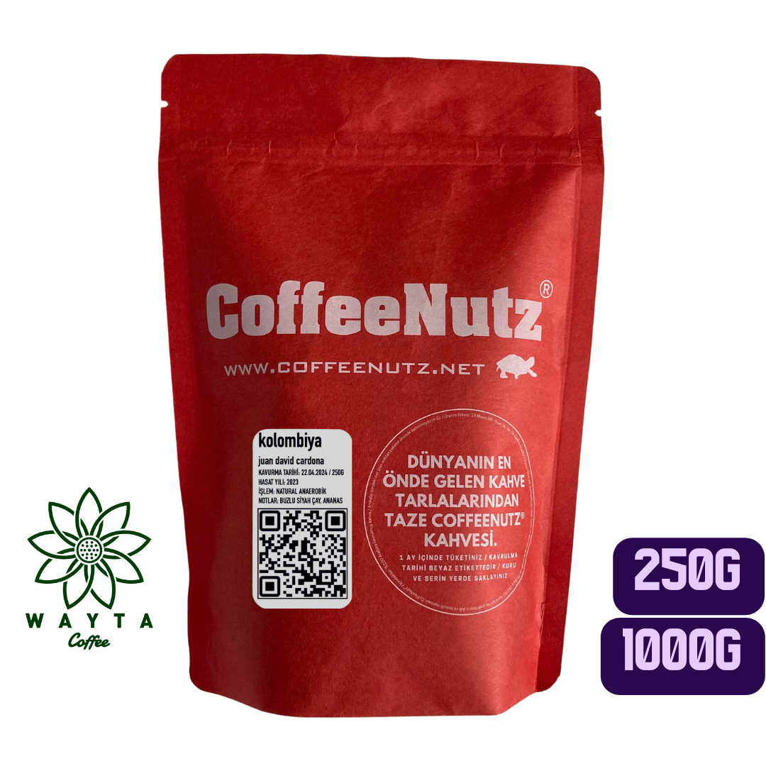 Taze Kavrulmuş CoffeeNutz Kolombiya Juan David Cordano 250 Gram Kahvesi - CoffeeNutz®