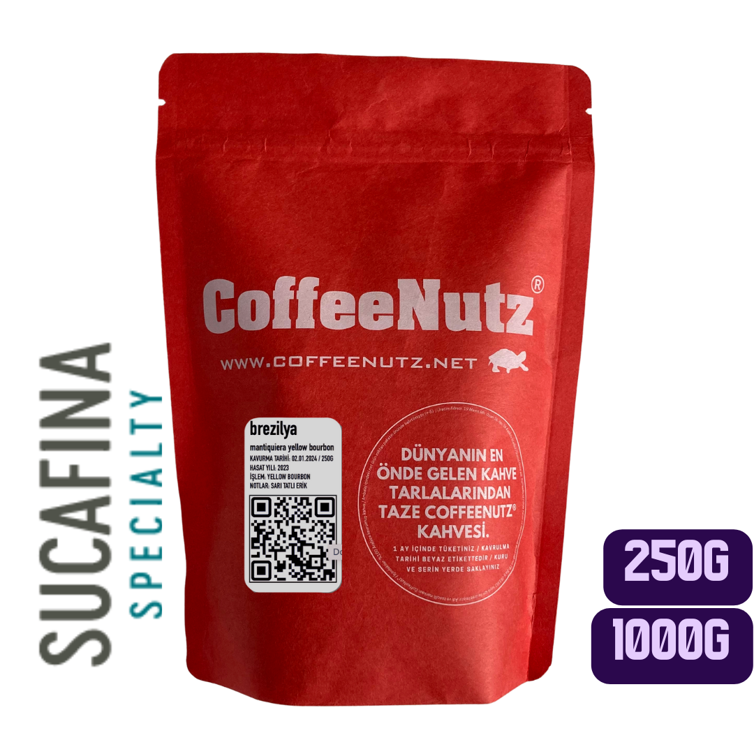 CoffeeNutz® Taze Kavrulmuş Kahve Brezilya Mantiquiera Yellow Bourbon 250G