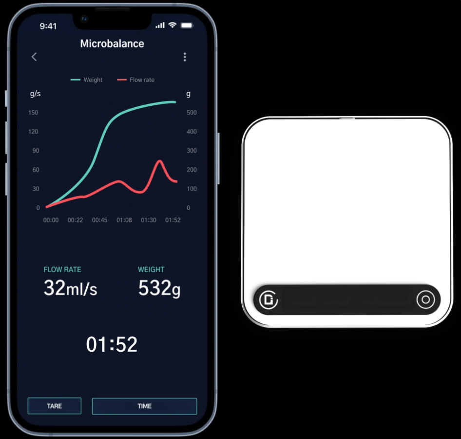 coffeenutz difluid microbalance terazi telefon bağlantısı