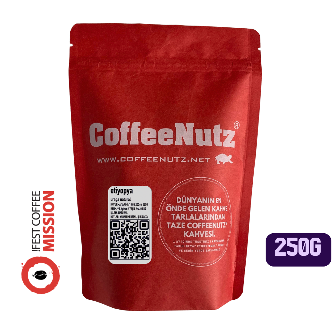 taze kavrulmuş coffeenutz etiyopya uraga natural 250 gram kahvesi