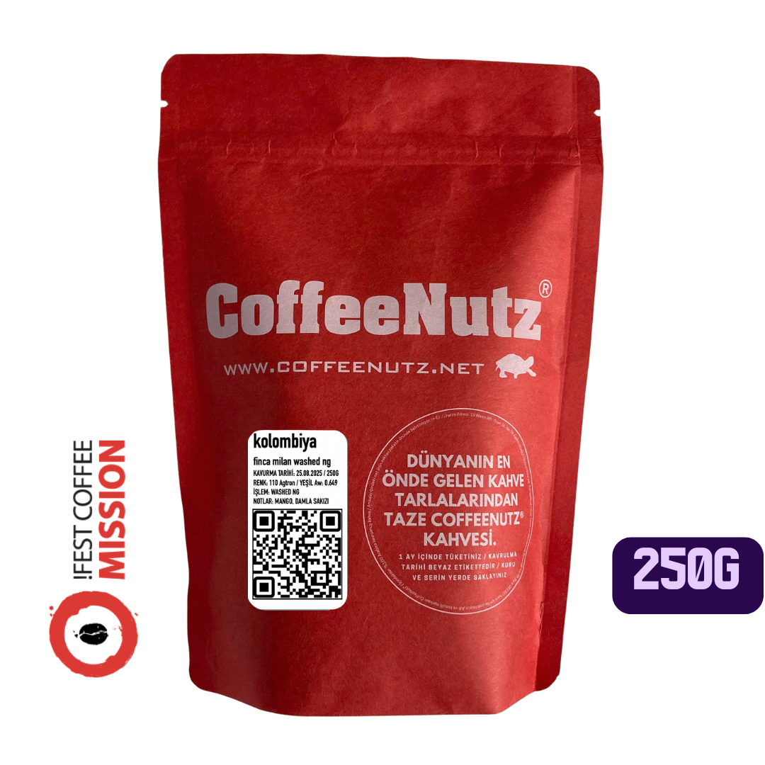 taze kavrulmuş coffeenutz kolombiya finca milan washed ng 250 gram kahvesi